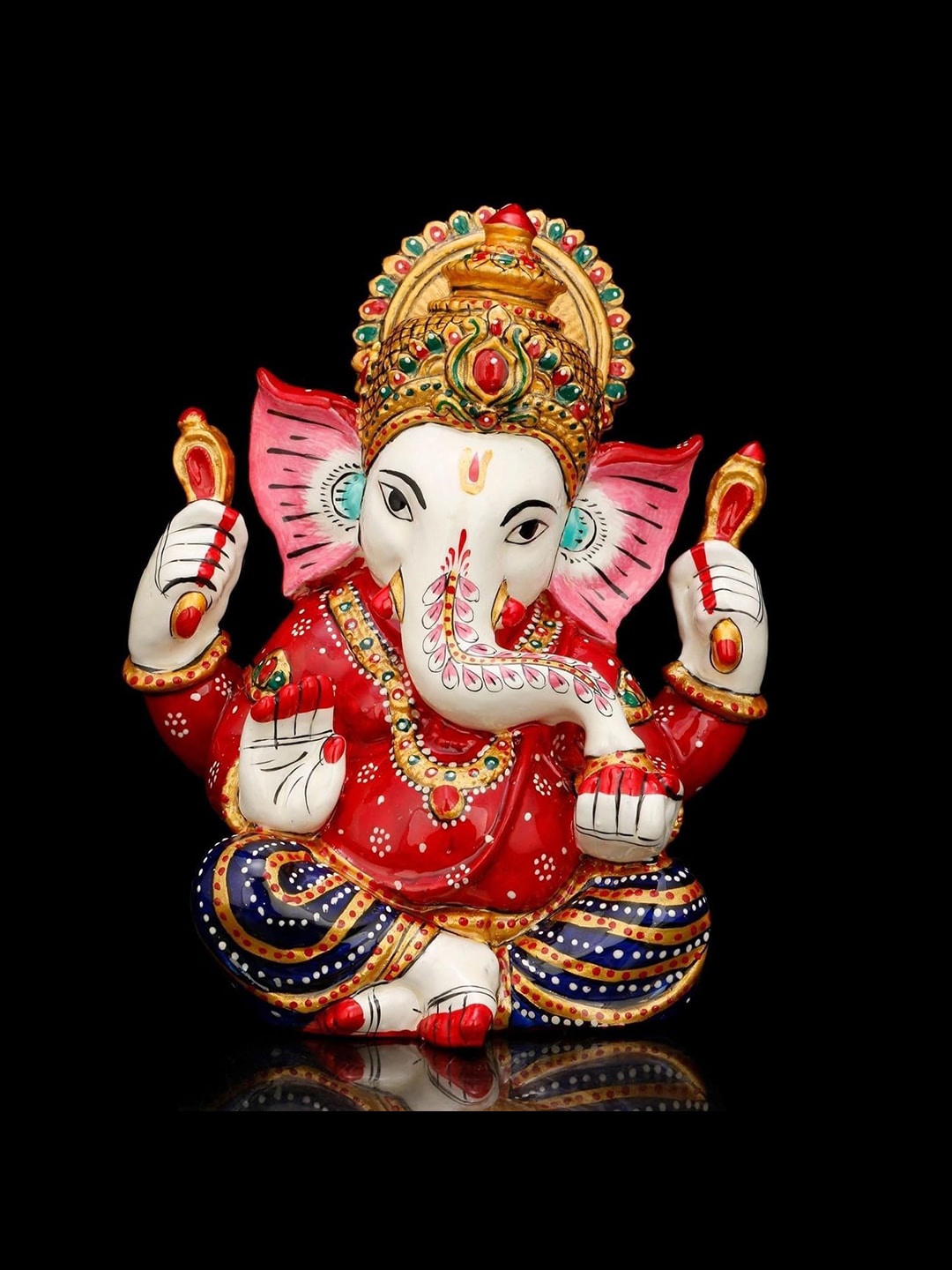

CraftVatika Red & White Lord Ganesha Idol Ceramic Showpiece