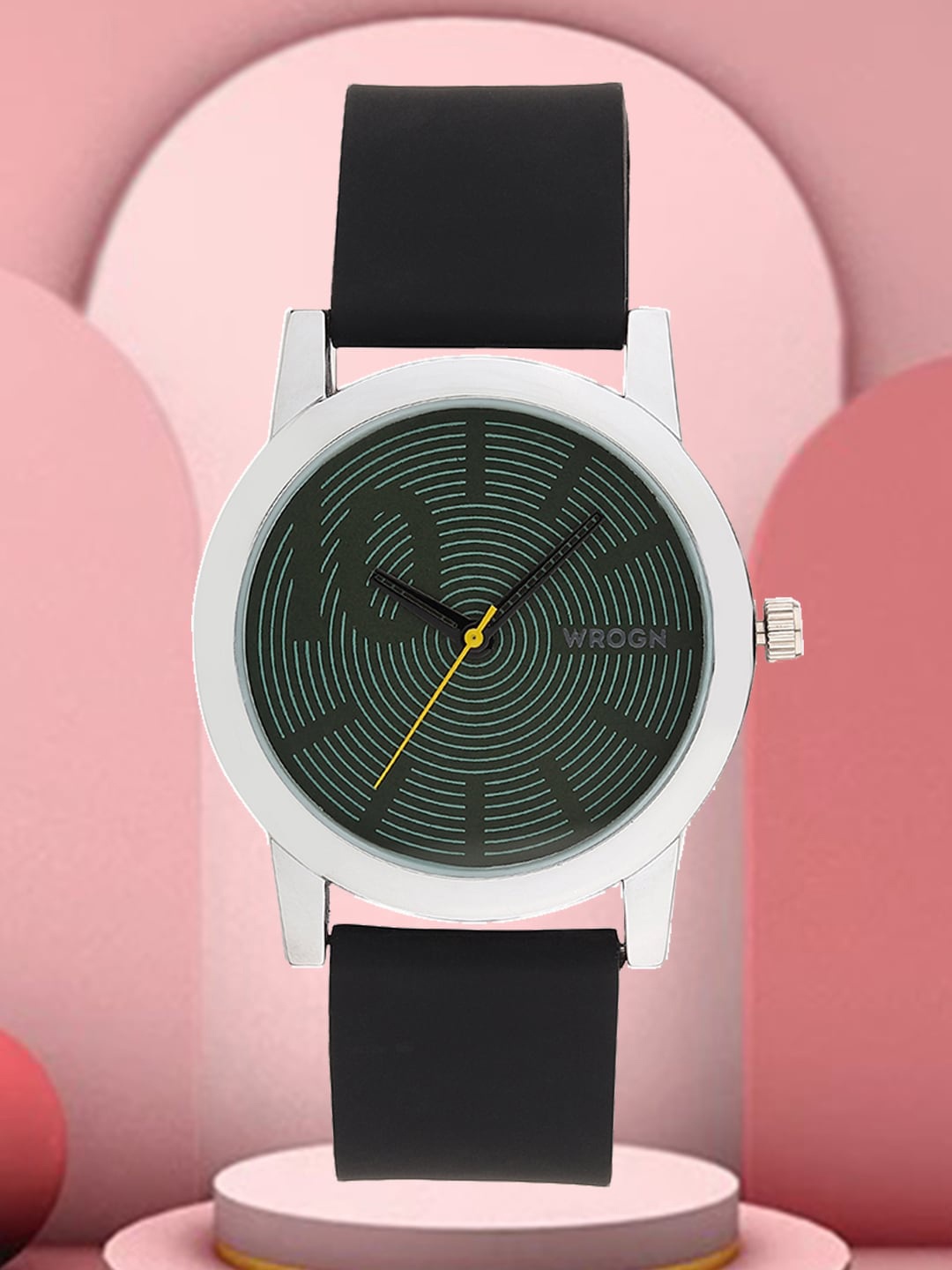 

WROGN Men Patterned Dial & Black Straps Analogue Watch WRG0405, Green
