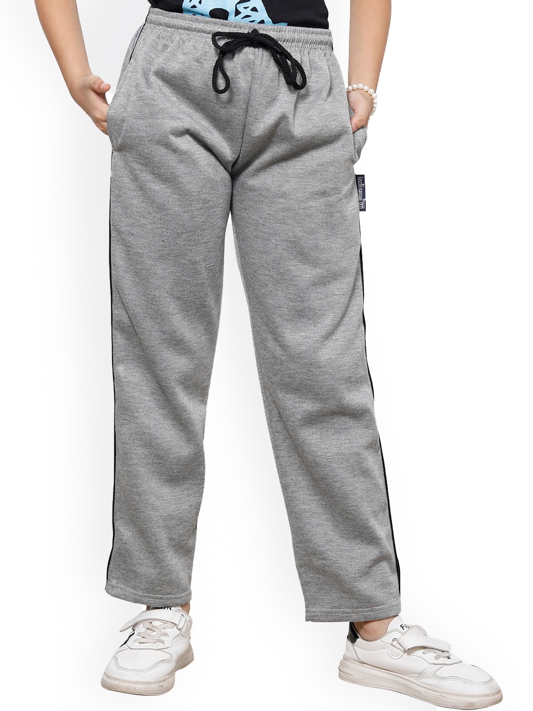 

IndiWeaves Girls Fleece Track Pants, Grey