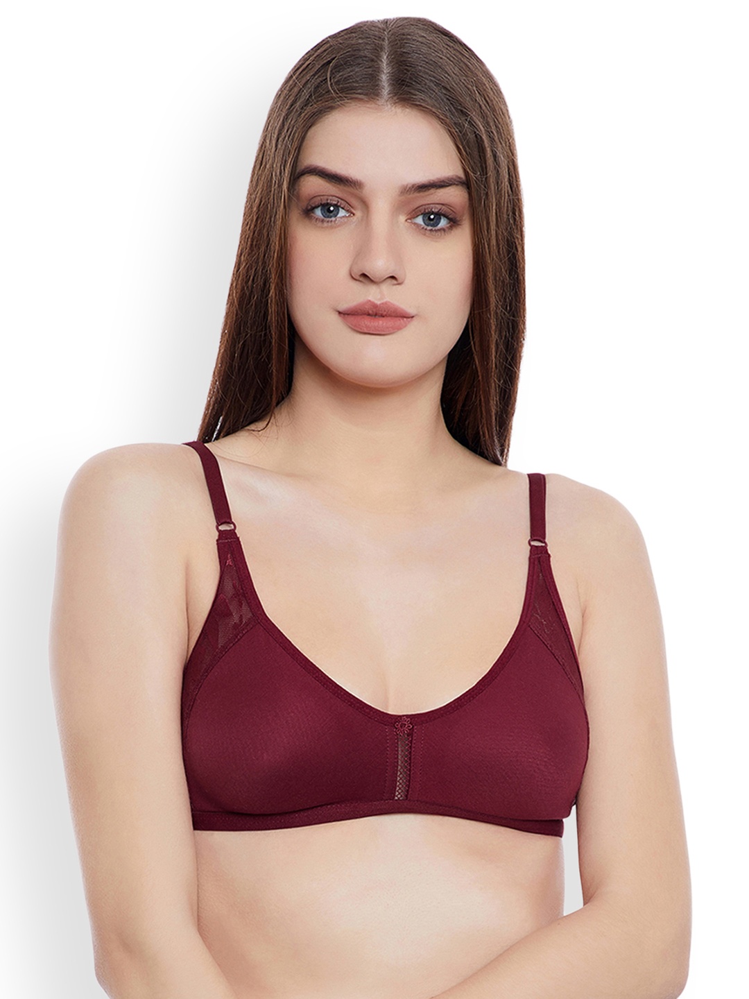 

Clovia Non-Padded Non-Wired Cotton Full Coverage T-shirt Bra, Maroon