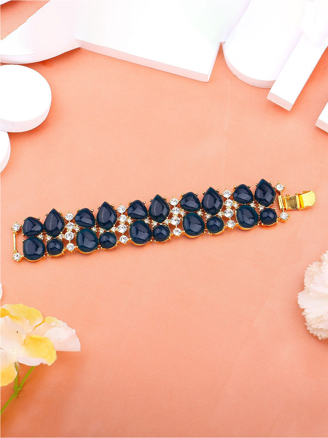 

Estele Gold-Plated Crystal-Studded Link Bracelet