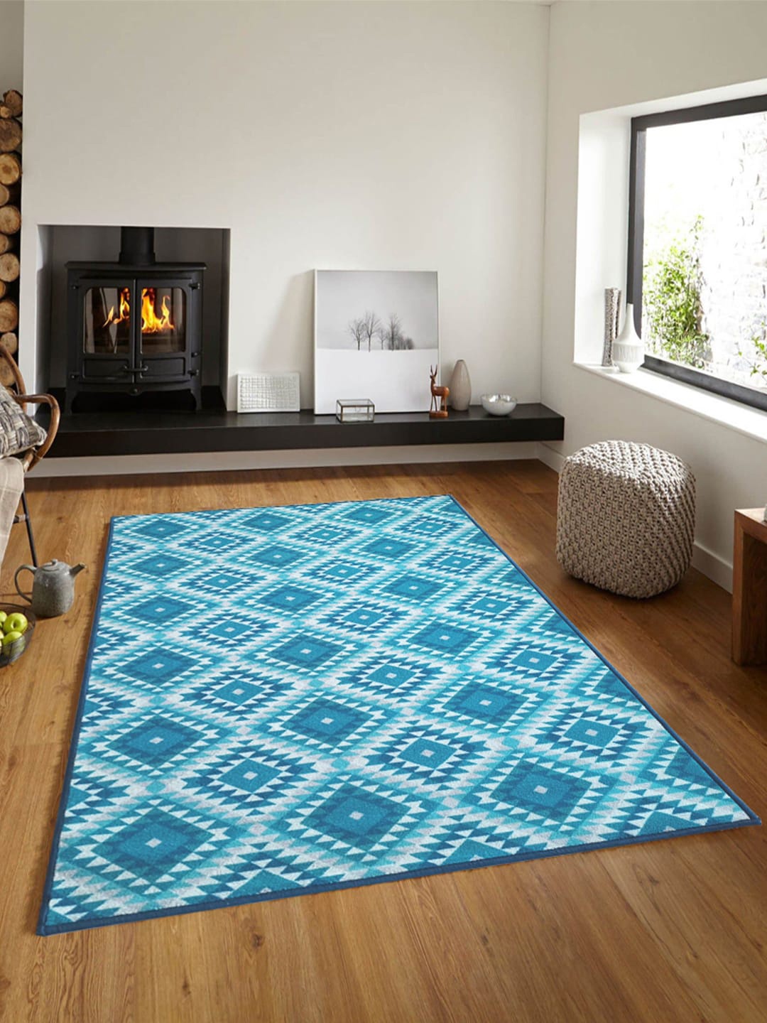 

Matz and More Blue & Beige Anti-Slip Carpet Rug