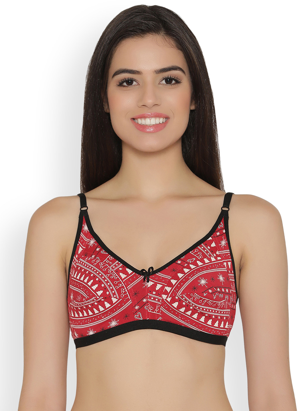 

Clovia Cotton Non-Padded Non-Wired Bra, Red
