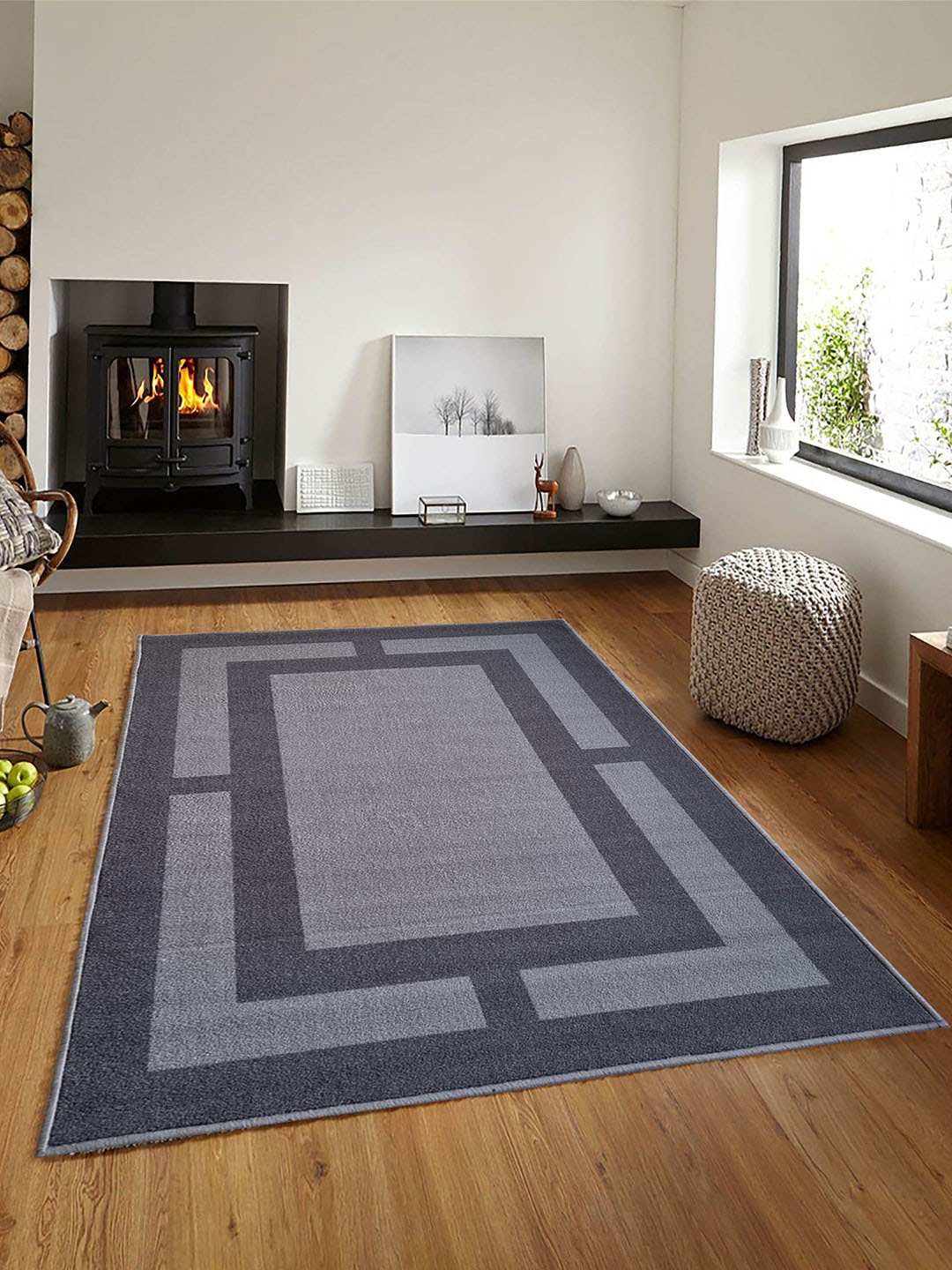 

Matz and More Grey Geometric Anti-Slip Carpet Rug