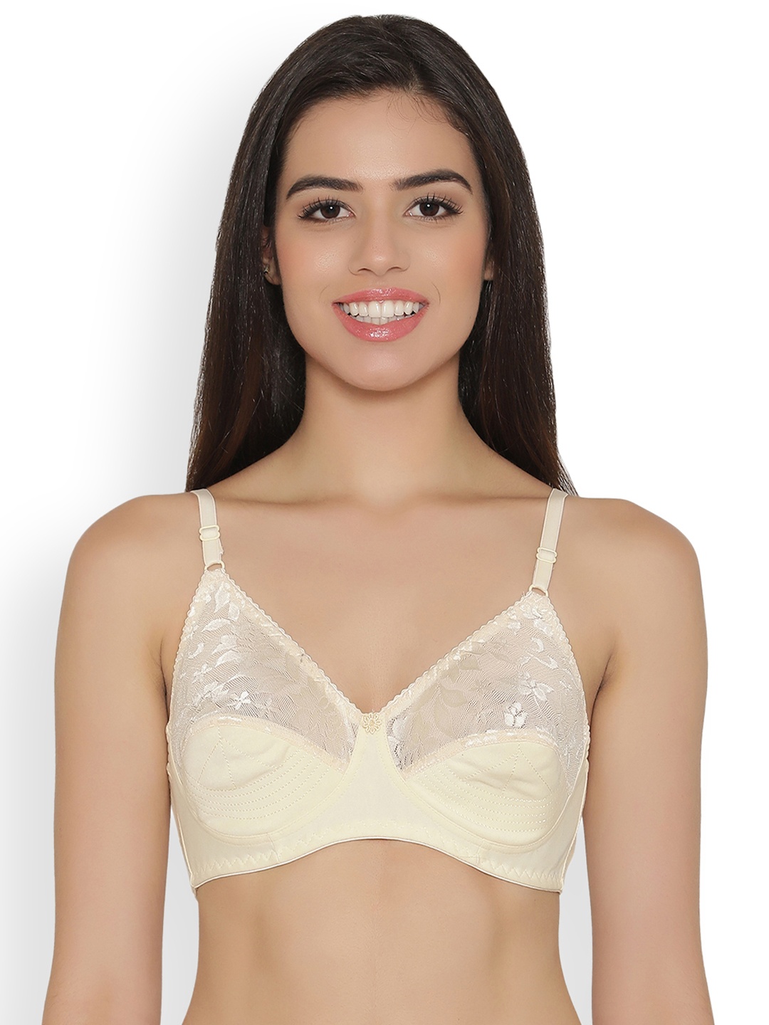 

Clovia Non-Padded Non-Wired Cotton Full Coverage Sexy Bra, Beige