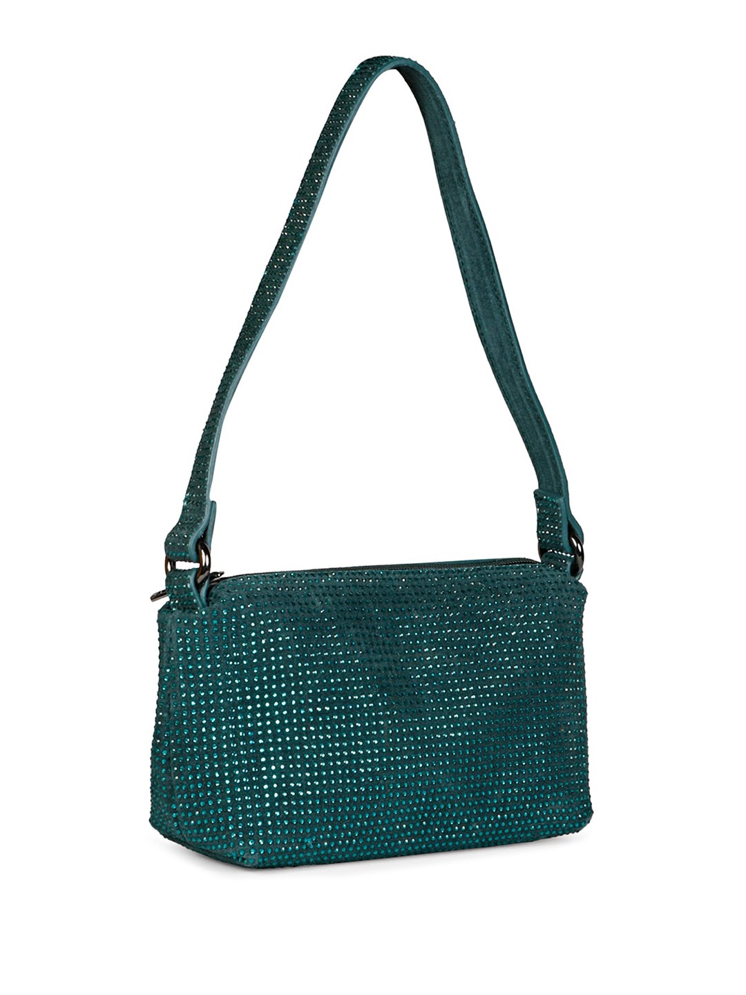 

Saint G Embellished Leather Structured Sling Bag, Teal