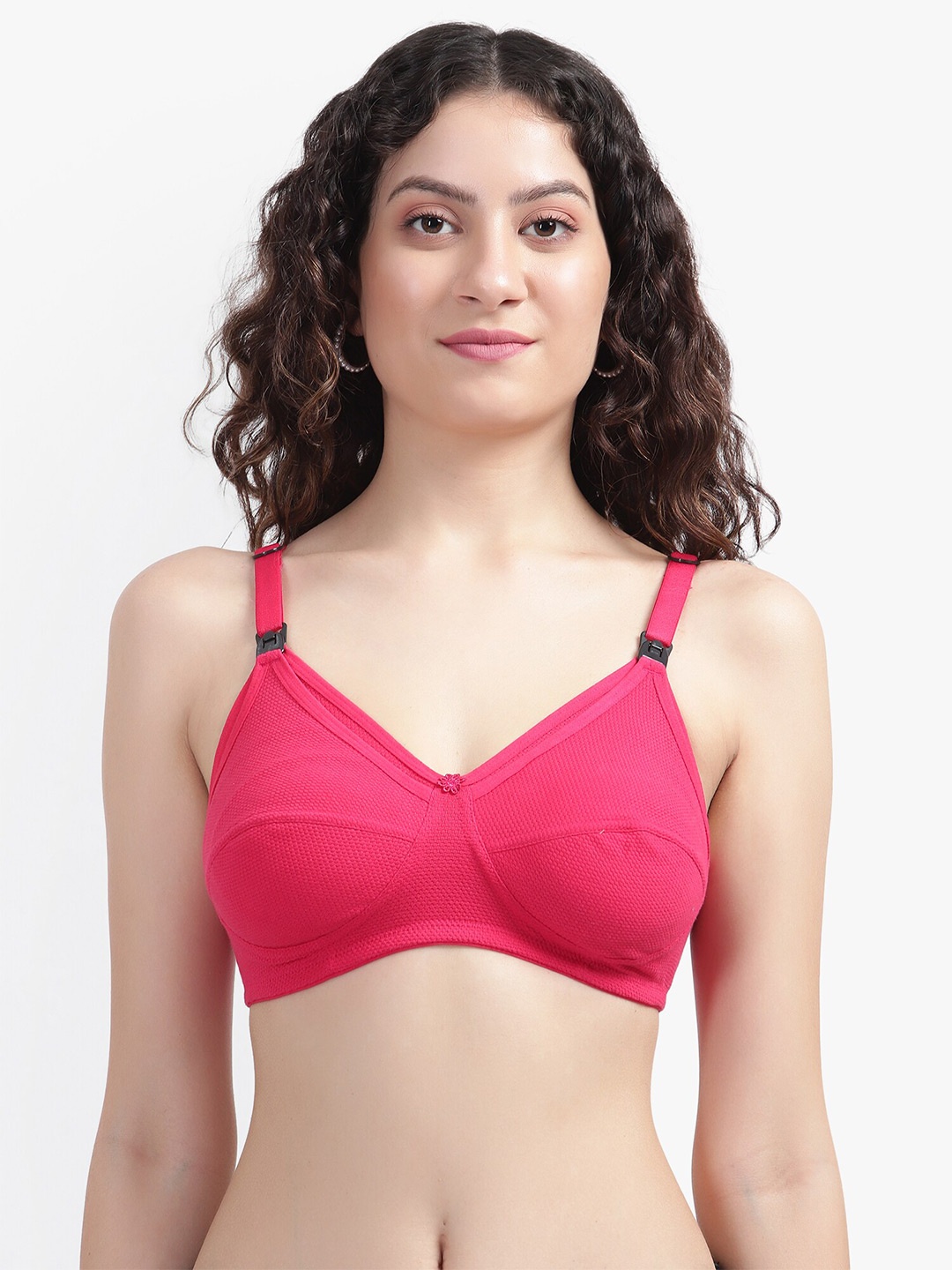 

Bruchi CLUB Medium Coverage Anti Odour Cotton Maternity Feeding Bra With All Day Comfort, Pink
