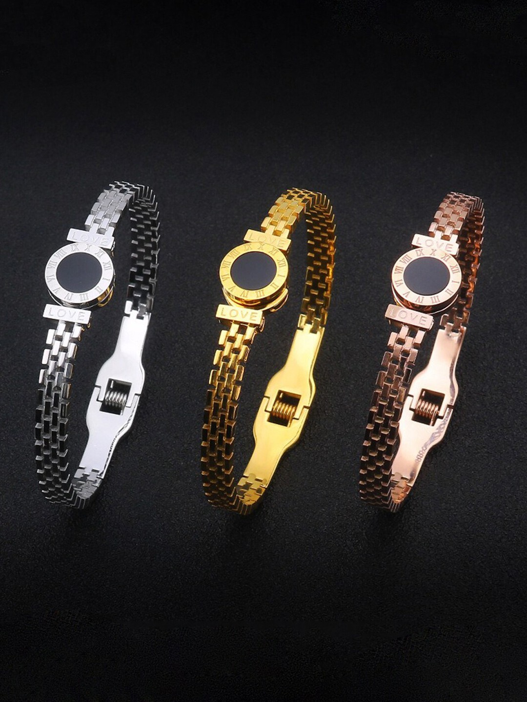 

Jewels Galaxy Women Set Of 3 Bangle-Style Bracelet, Gold