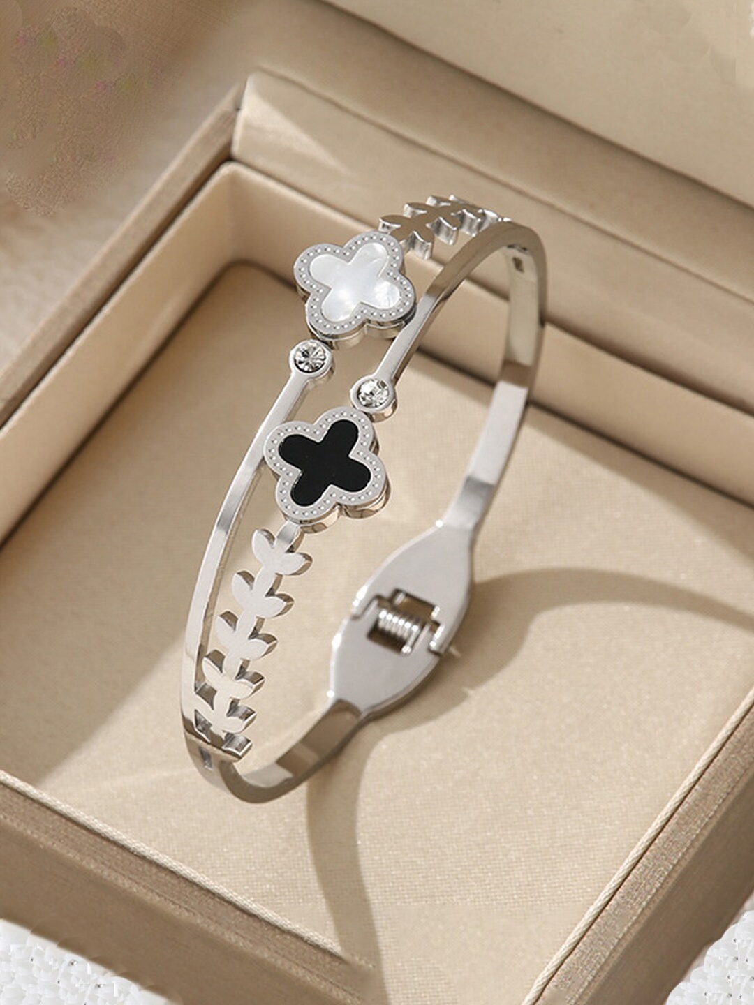 

Designs & You Women Silver-Plated Bangle-Style Bracelet