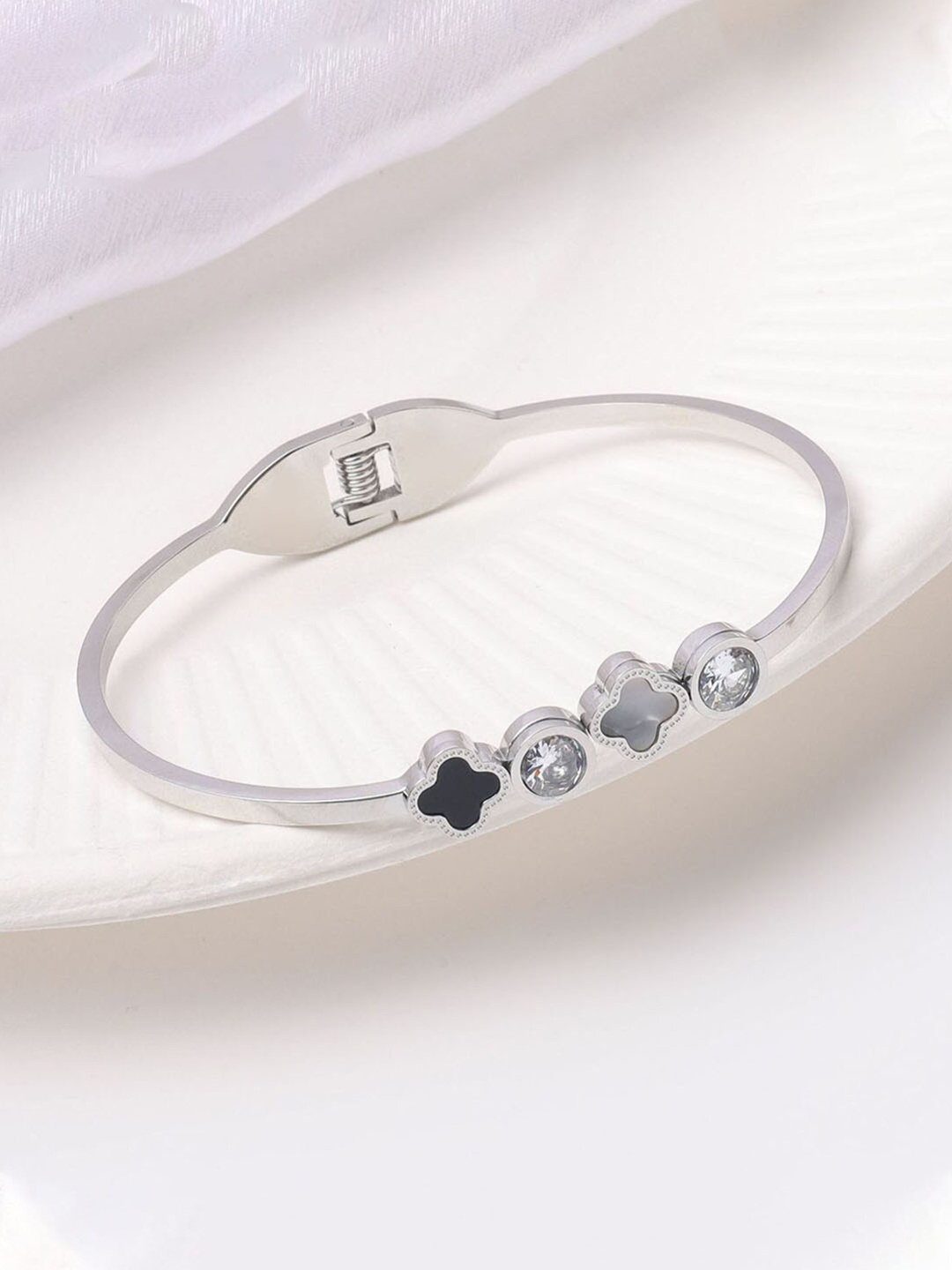 

Designs & You Women Silver-Plated Bangle-Style Bracelet