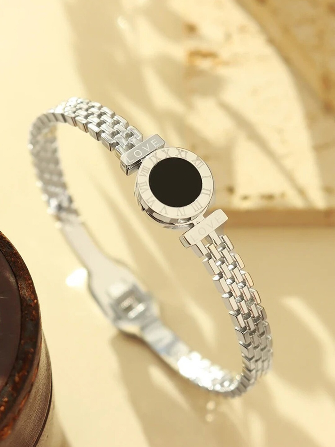 

Designs & You Silver-Plated Stainless Steel Bangle-Style Bracelet