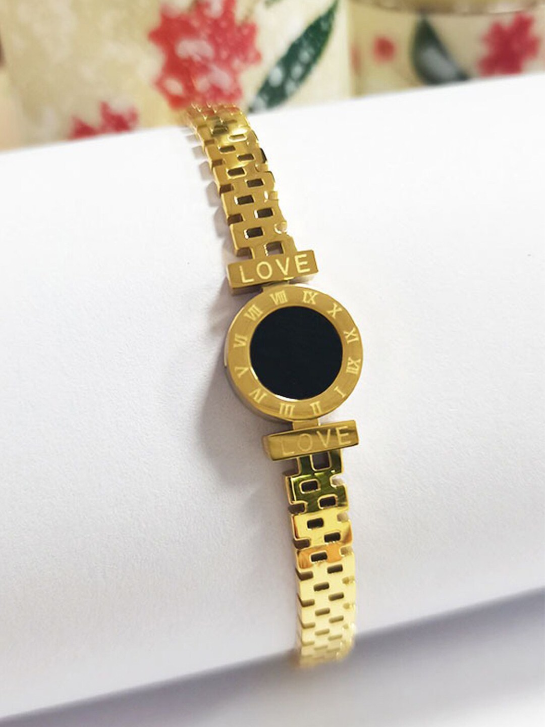 

Designs & You Gold-Plated Stainless Steel Bangle-Style Bracelet