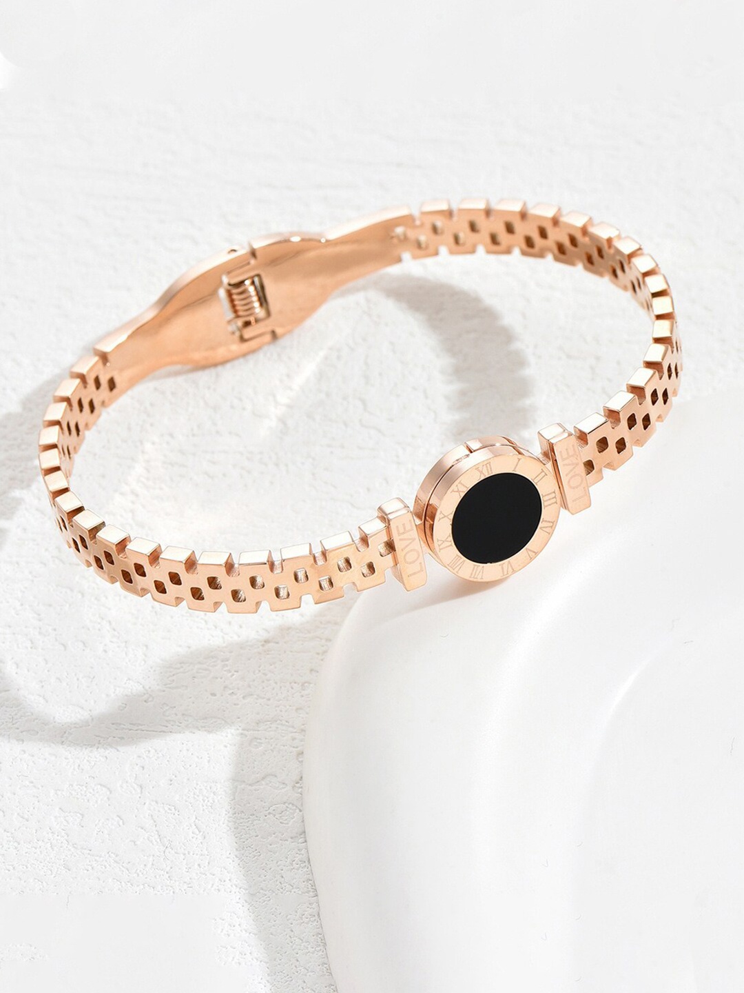 

Designs & You Rose Gold-Plated Stainless Steel Bangle-Style Bracelet