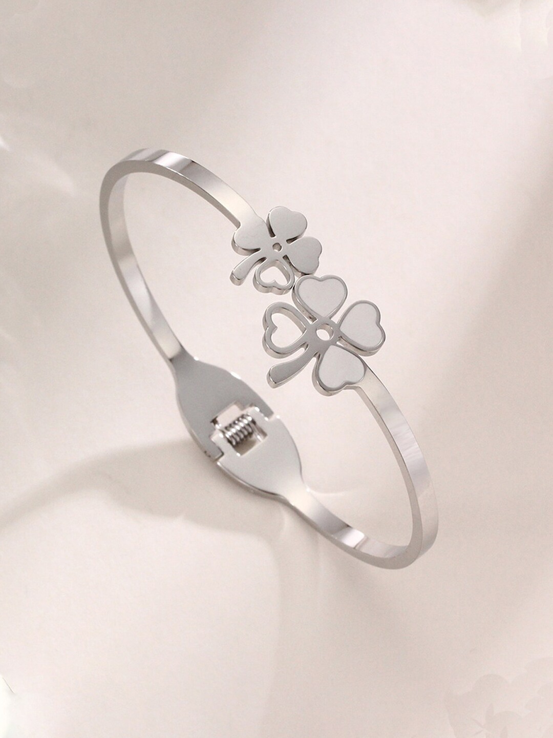 

Designs & You Silver-Plated Stainless Steel Bangle-Style Bracelet