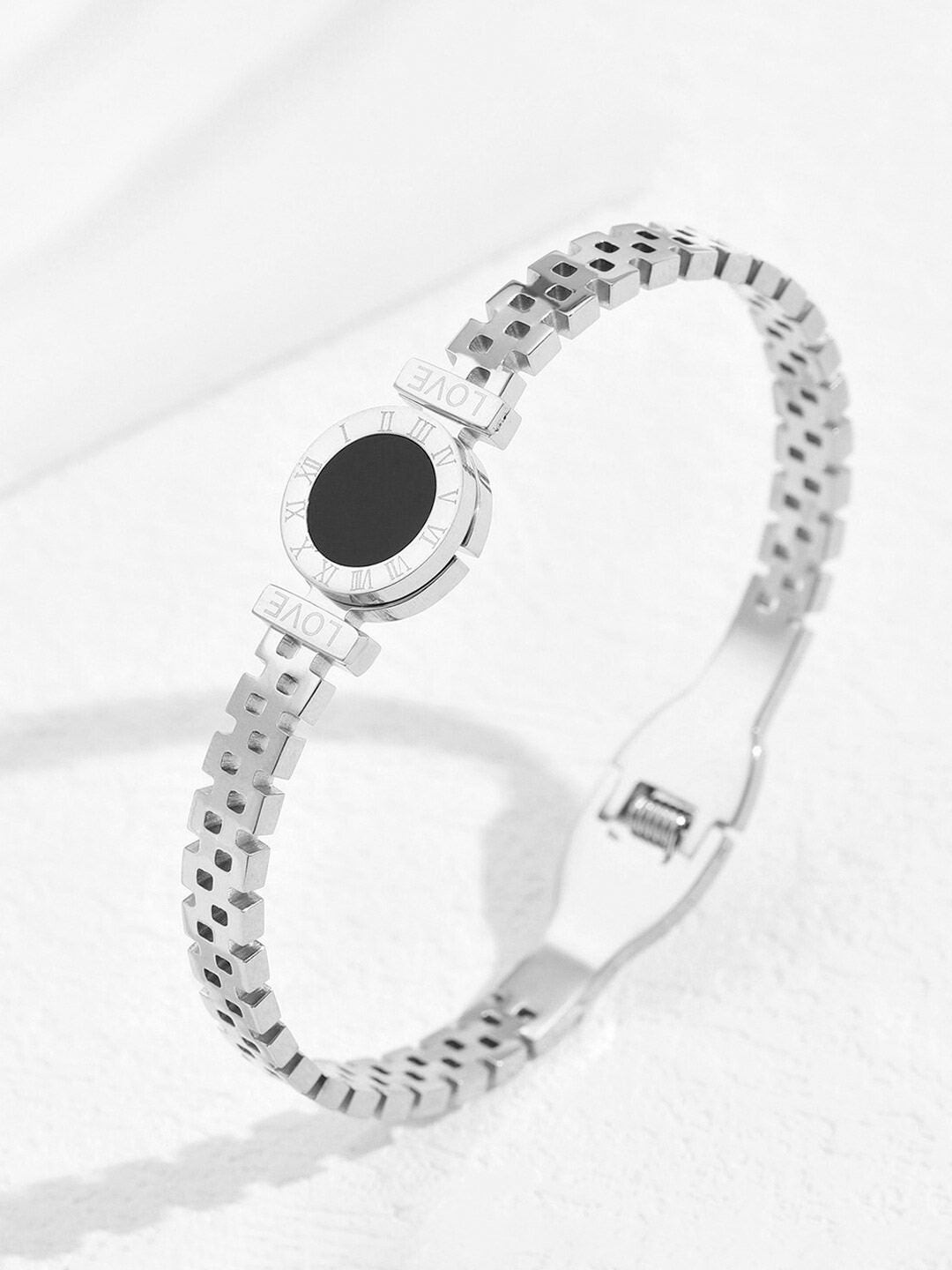 

Designs & You Stainless Steel Silver-Plated Bangle-Style Bracelet