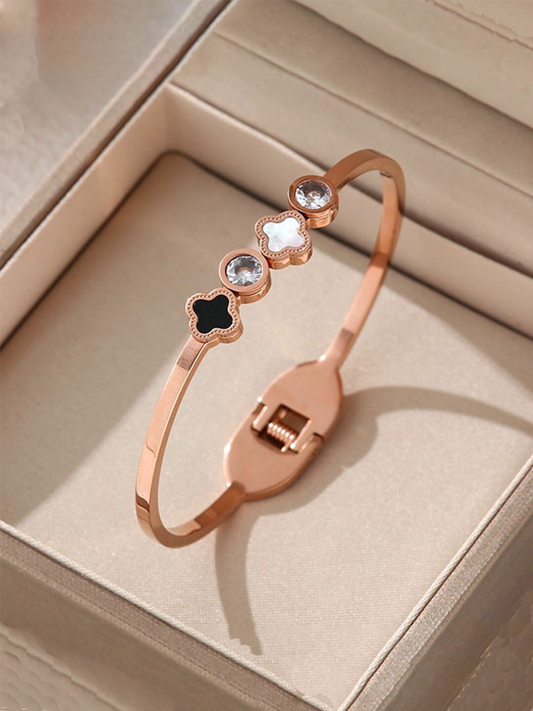 

Designs & You Mother of Pearl Rose Gold-Plated Cuff Bracelet