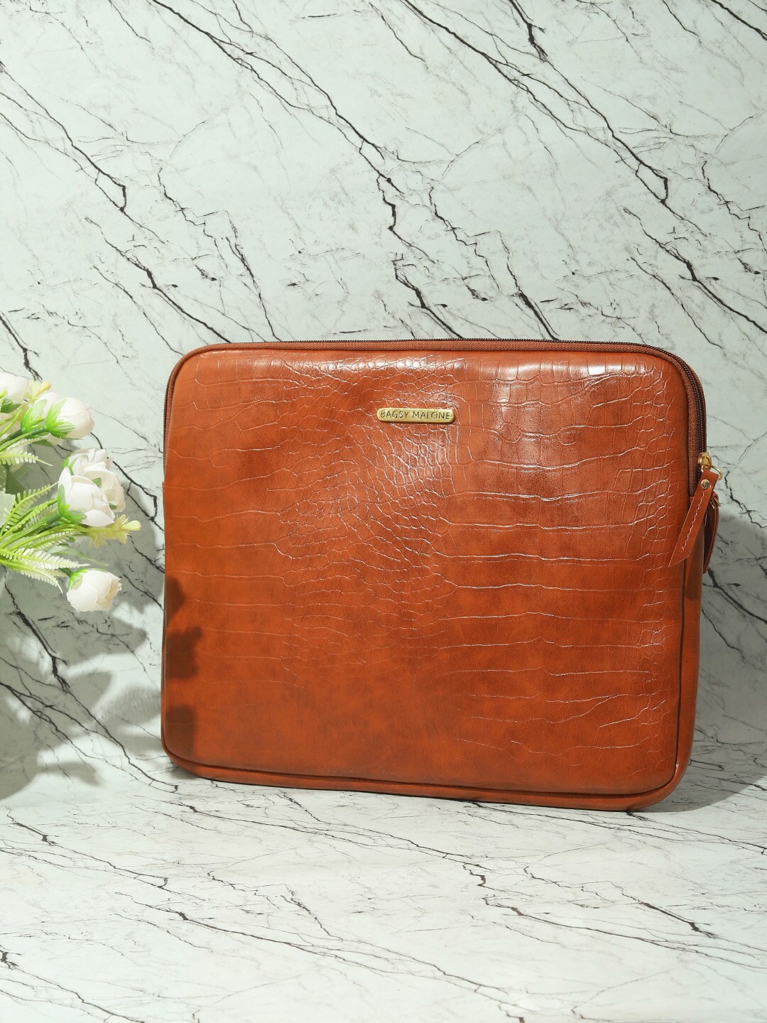 

Bagsy Malone Unisex Textured Laptop Sleeve- Up to 15 inch, Tan