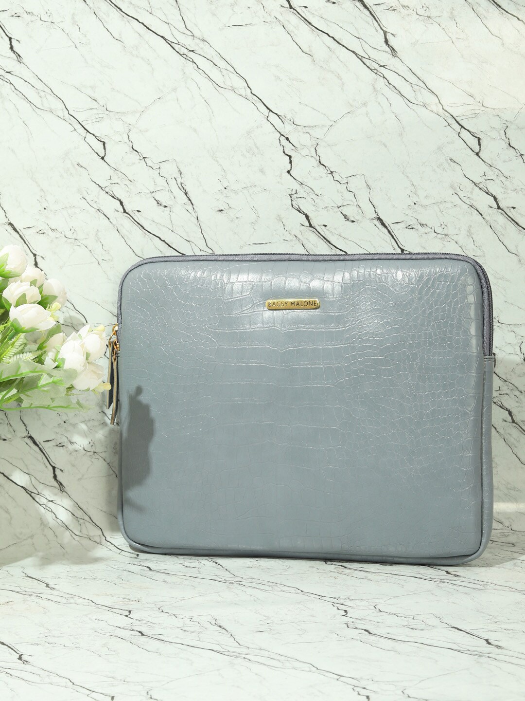 

Bagsy Malone Unisex Textured Laptop Sleeve- Up to 15 inch, Grey