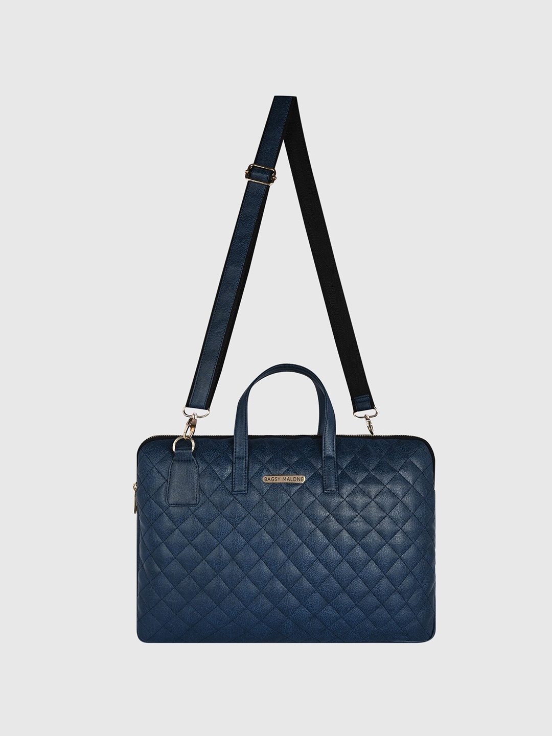 

Bagsy Malone Unisex Blue Checked PU Laptop Bag