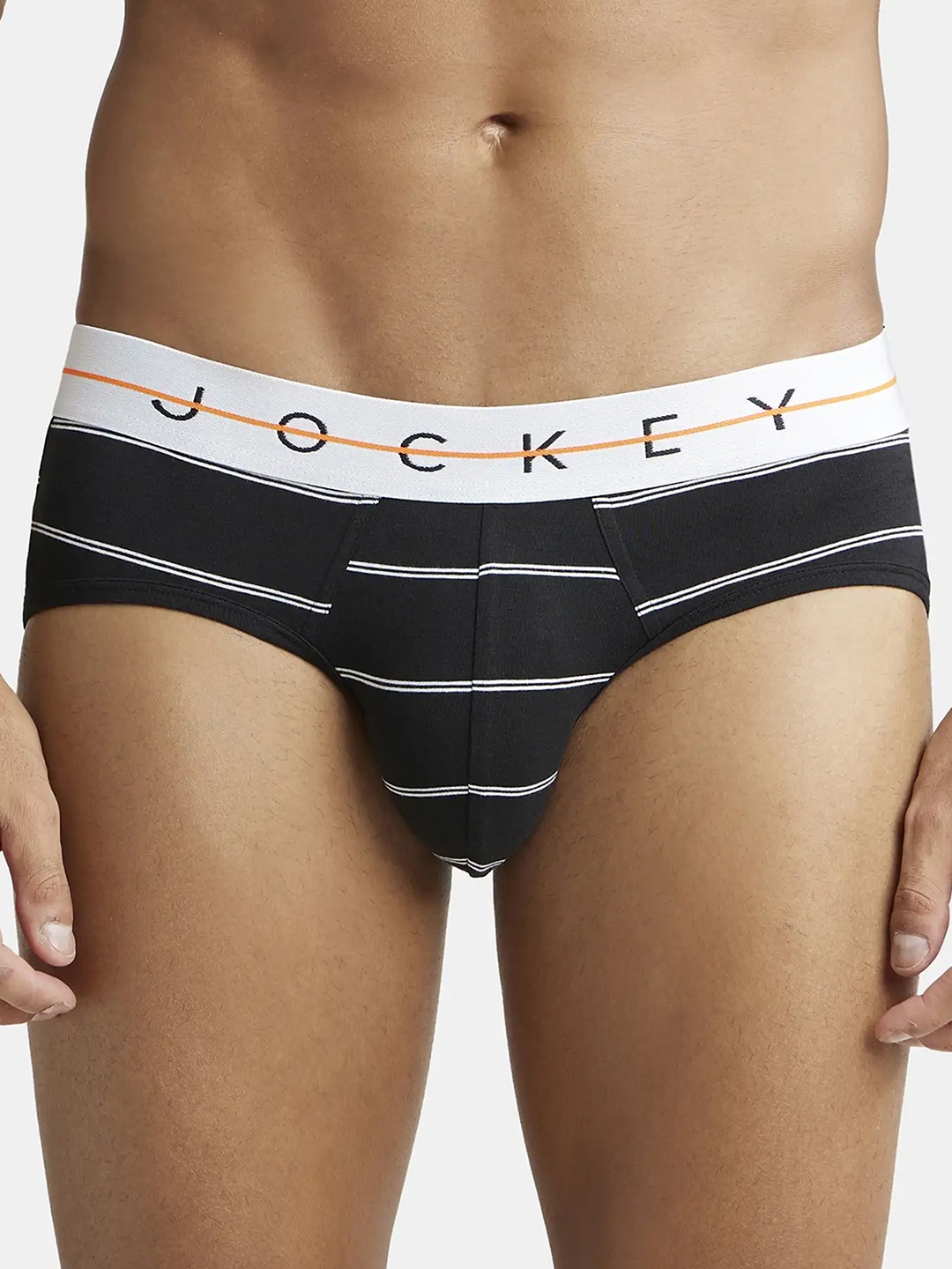 

Jockey Super Combed Cotton Stretch Printed Brief with Ultrasoft Waistband-NY01-0101, Black
