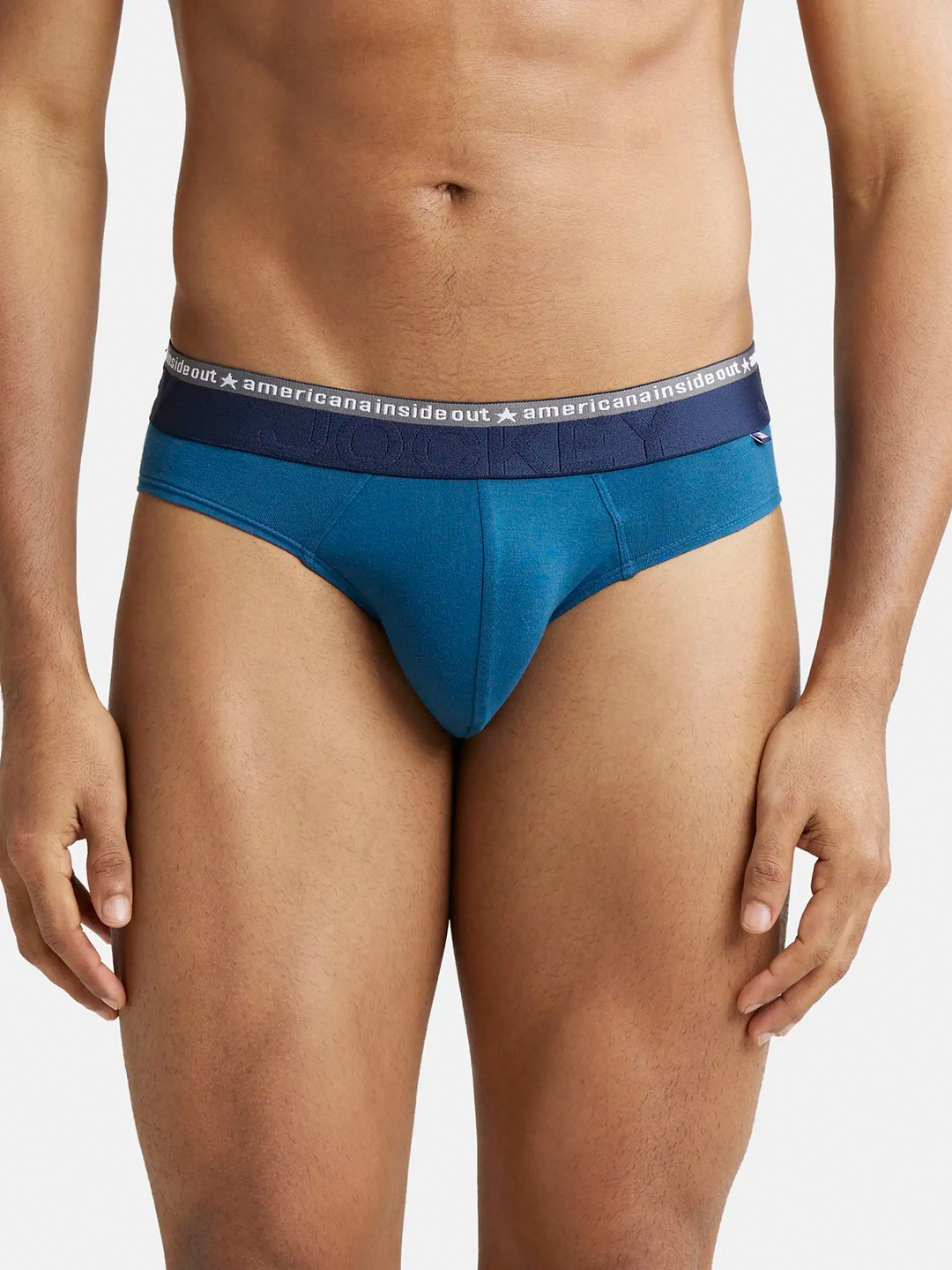 

Jockey Super Combed Cotton Stretch Solid Brief with Ultrasoft Waistband-US59, Blue