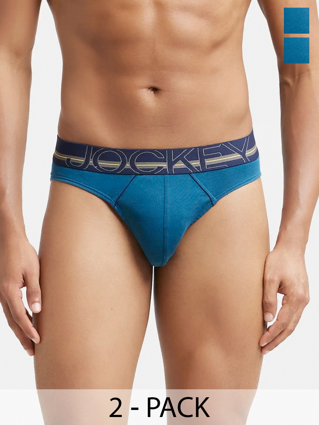 

Jockey Men Pack Of 2 Cotton Basic Briefs US17-0201-SEAPT, Blue