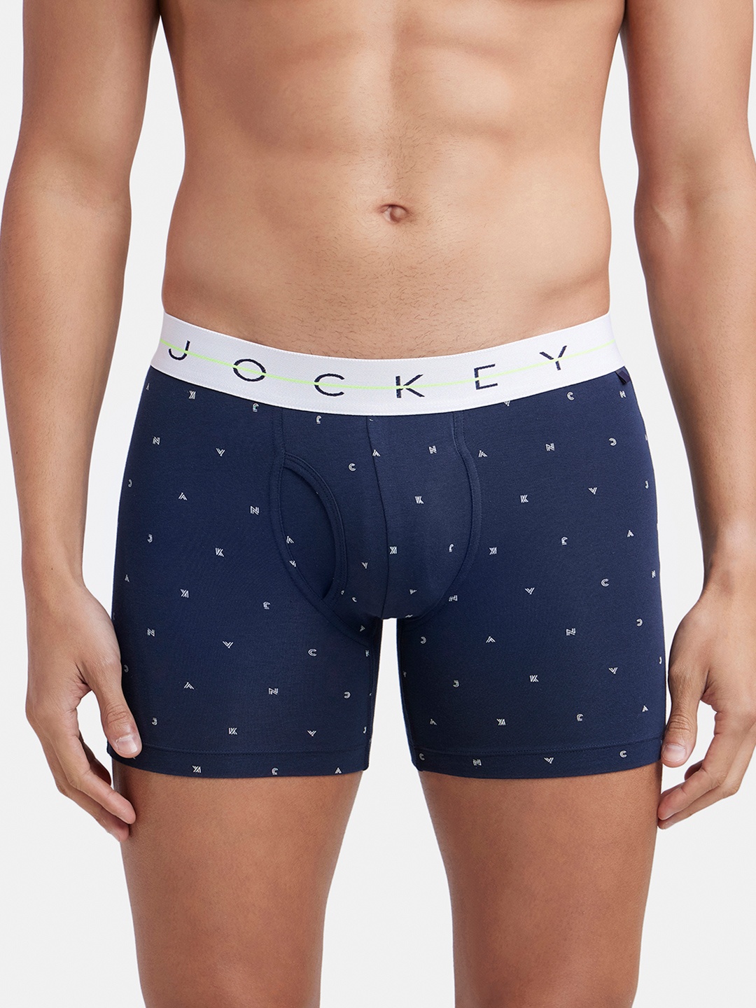 

Super Combed Cotton Elastane Printed Boxer Brief with Ultrasoft Waistband-NY03, Navy blue