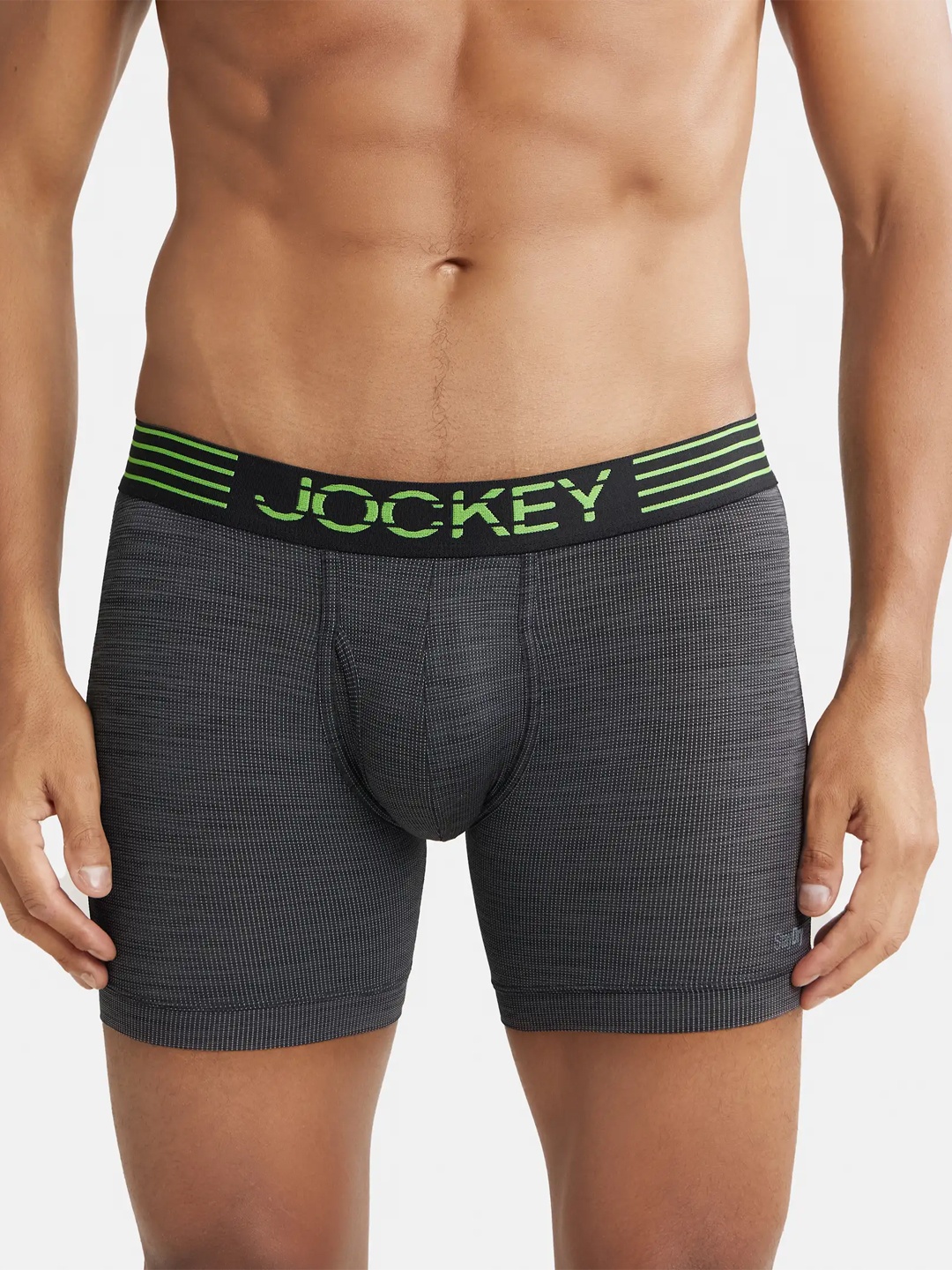 

Jockey Microfiber Stretch Sports Boxer Brief with Stay Dry Technology-MM06, Black