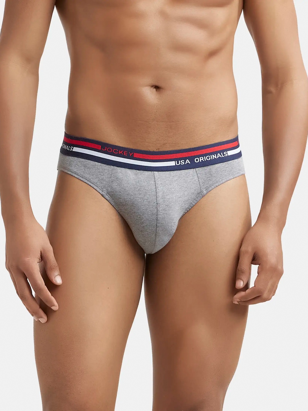 

Jockey Combed Cotton Brief with Ultrasoft Waistband-US49, Grey