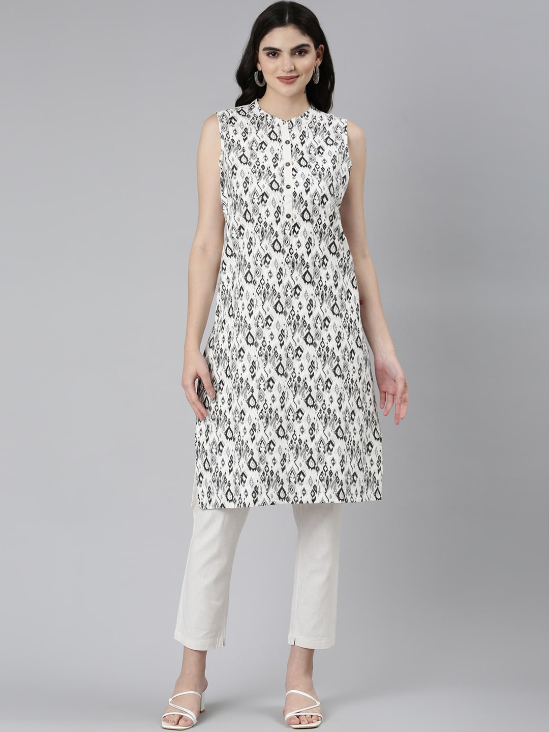 

Marcia Abstract Printed Straight Kurta, Grey