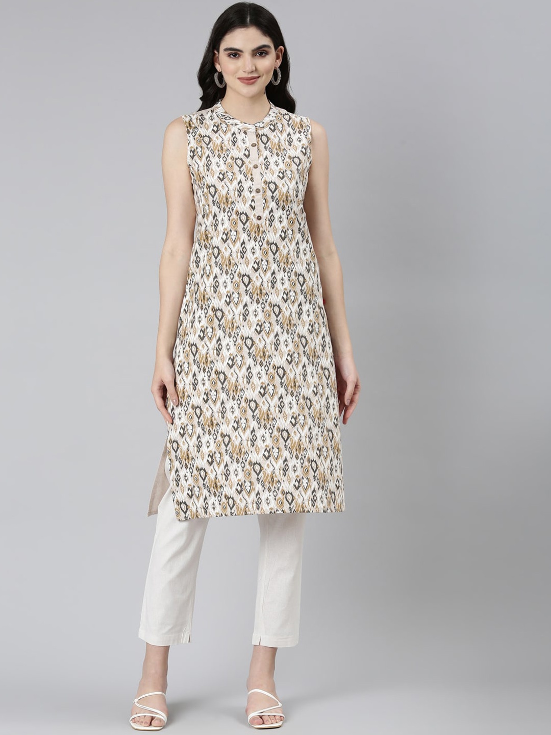 

Marcia Abstract Printed Straight Kurta, Brown
