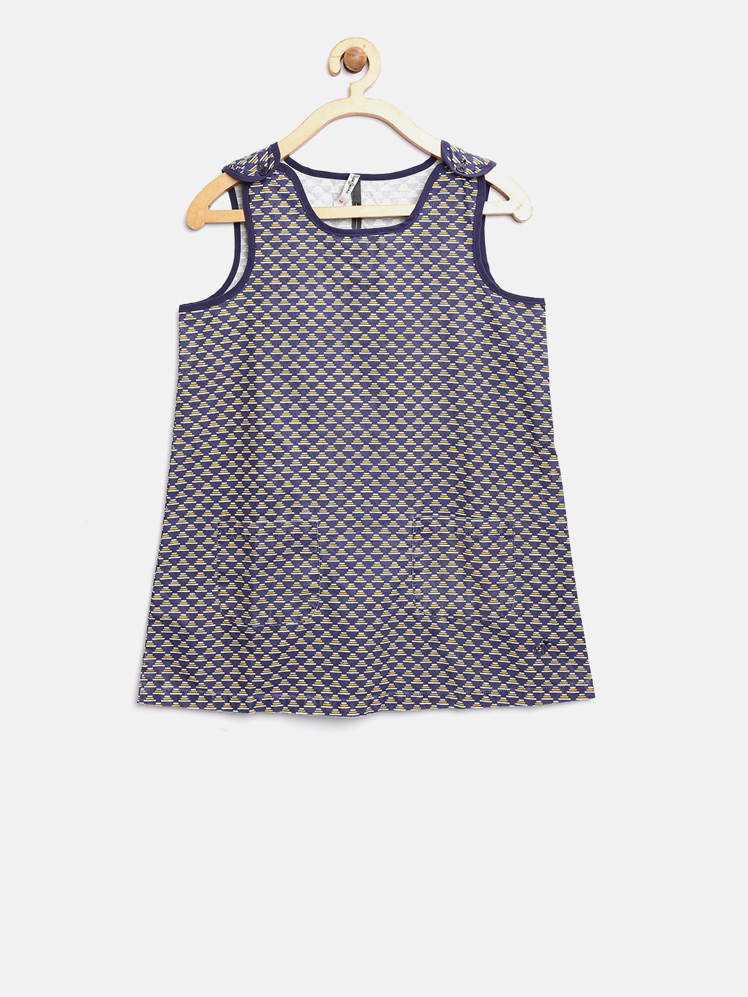 

Pepe Jeans Girls Navy Blue Printed A-Line Dress
