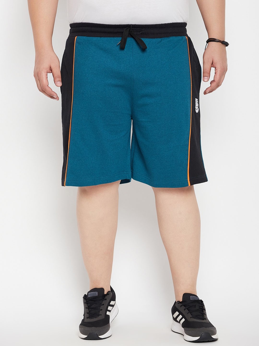 

bigbanana Men Plus Size Colourblocked Antimicrobial Regular Shorts, Teal