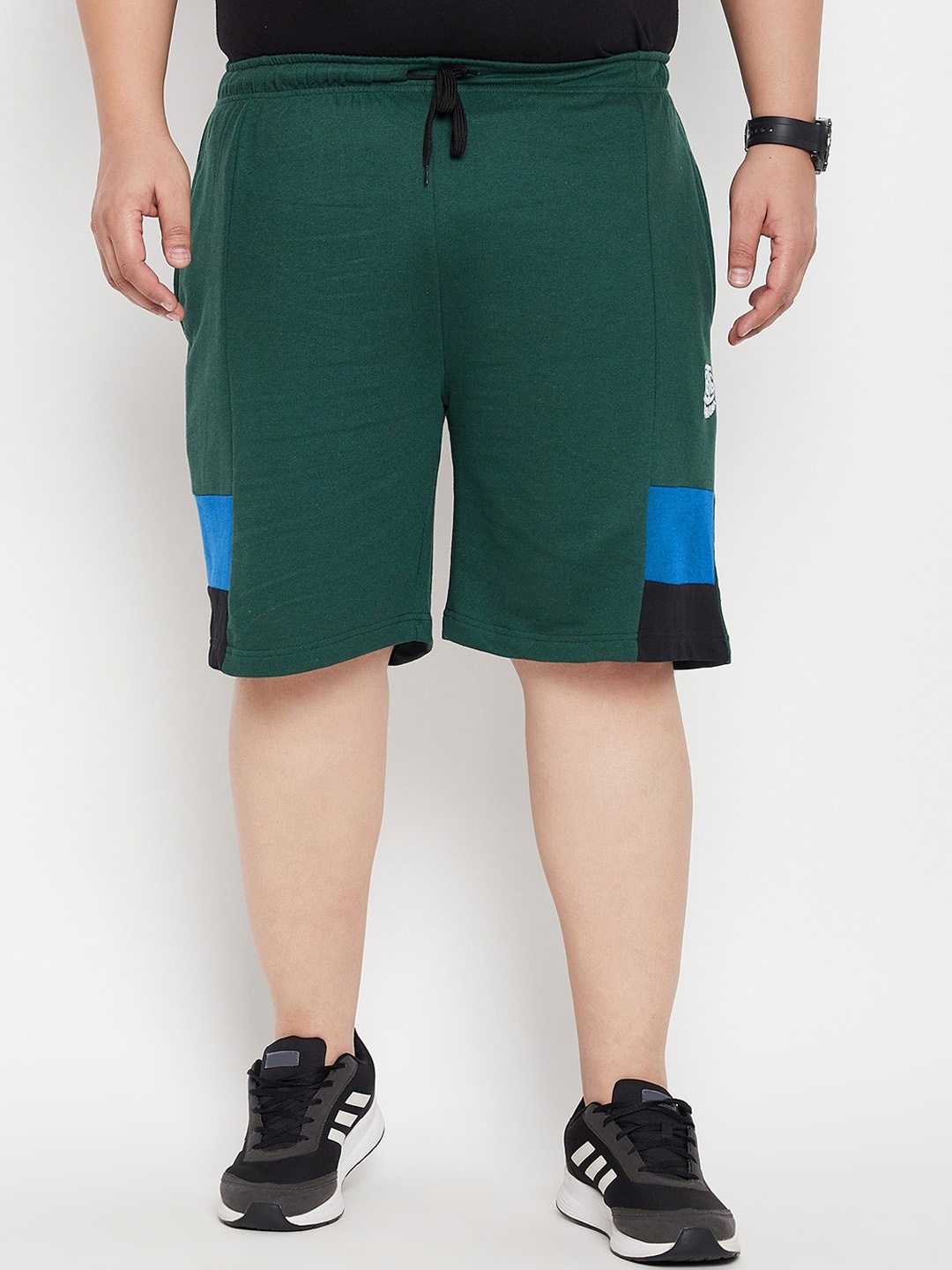 

bigbanana Men Plus Size Colourblocked Antimicrobial Technology Shorts, Green