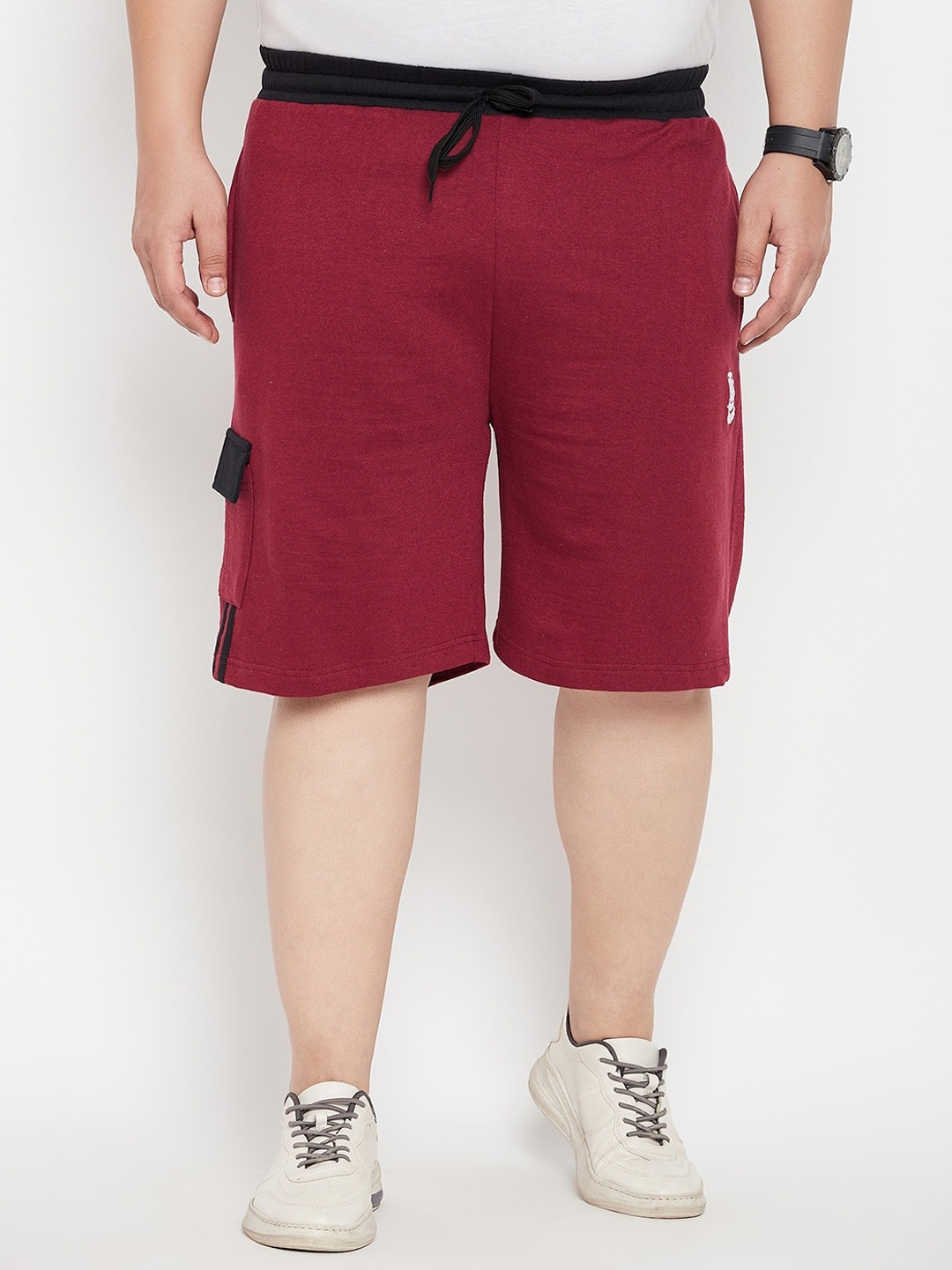 

bigbanana Men Plus Size Mid Rise Antimicrobial Regular Shorts, Maroon