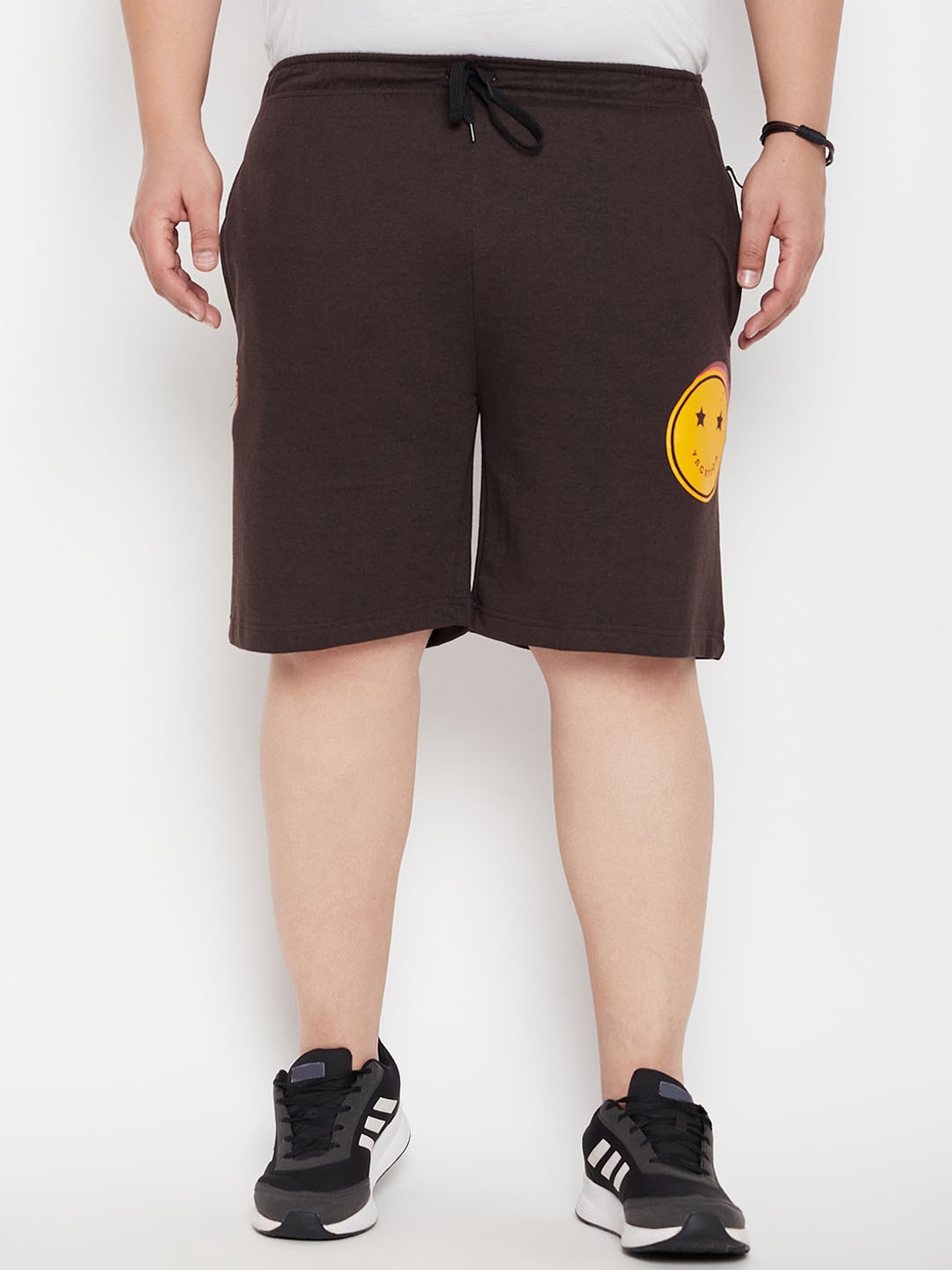 

bigbanana Men Plus Size Graphic Printed Antimicrobial Technology Shorts, Brown