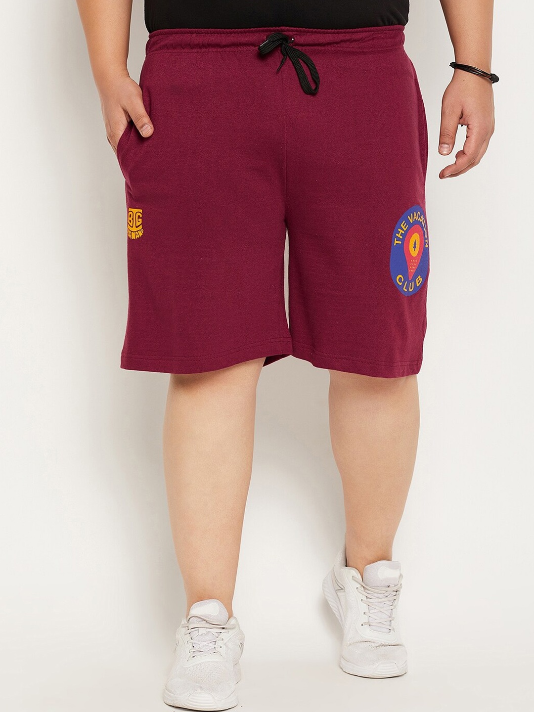 

bigbanana Men Plus Size Antimicrobial Sports Shorts, Maroon