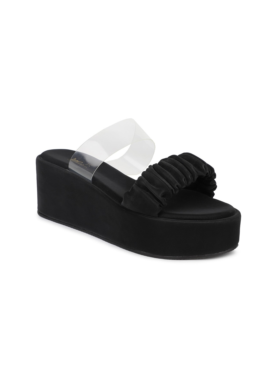 

Inc 5 Open Toe Suede Flatform Sandals, Black