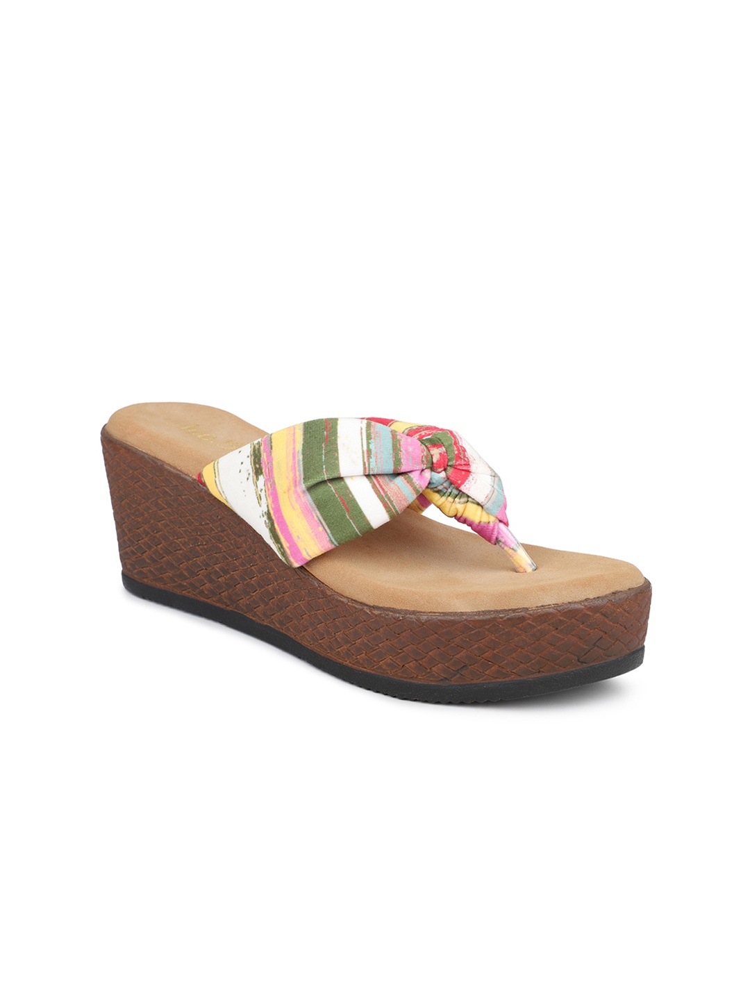 

Inc 5 Printed Open Toe Wedges, Green