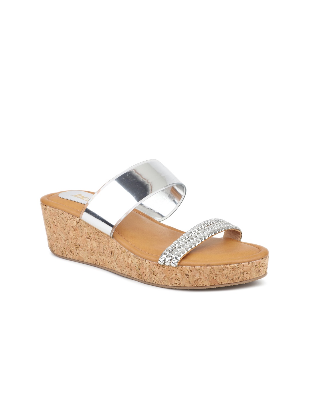 

Inc 5 Ethnic Embellished Wedge Heels, Silver