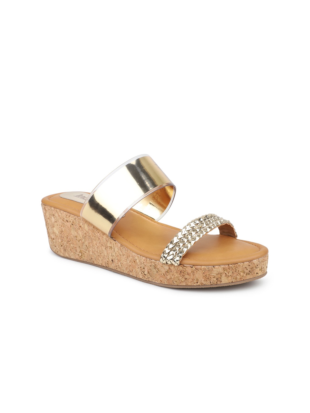 

Inc 5 Embellished Ethnic Wedge Heels, Gold