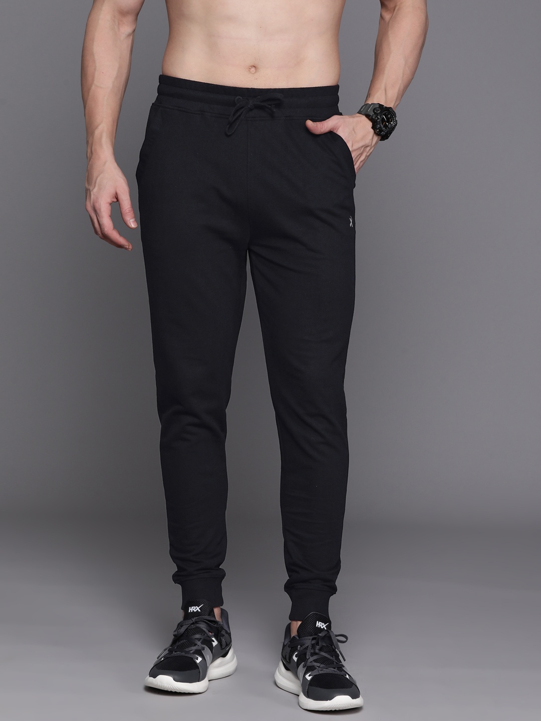 

HRX by Hrithik Roshan Men Pure Cotton Active Joggers, Black