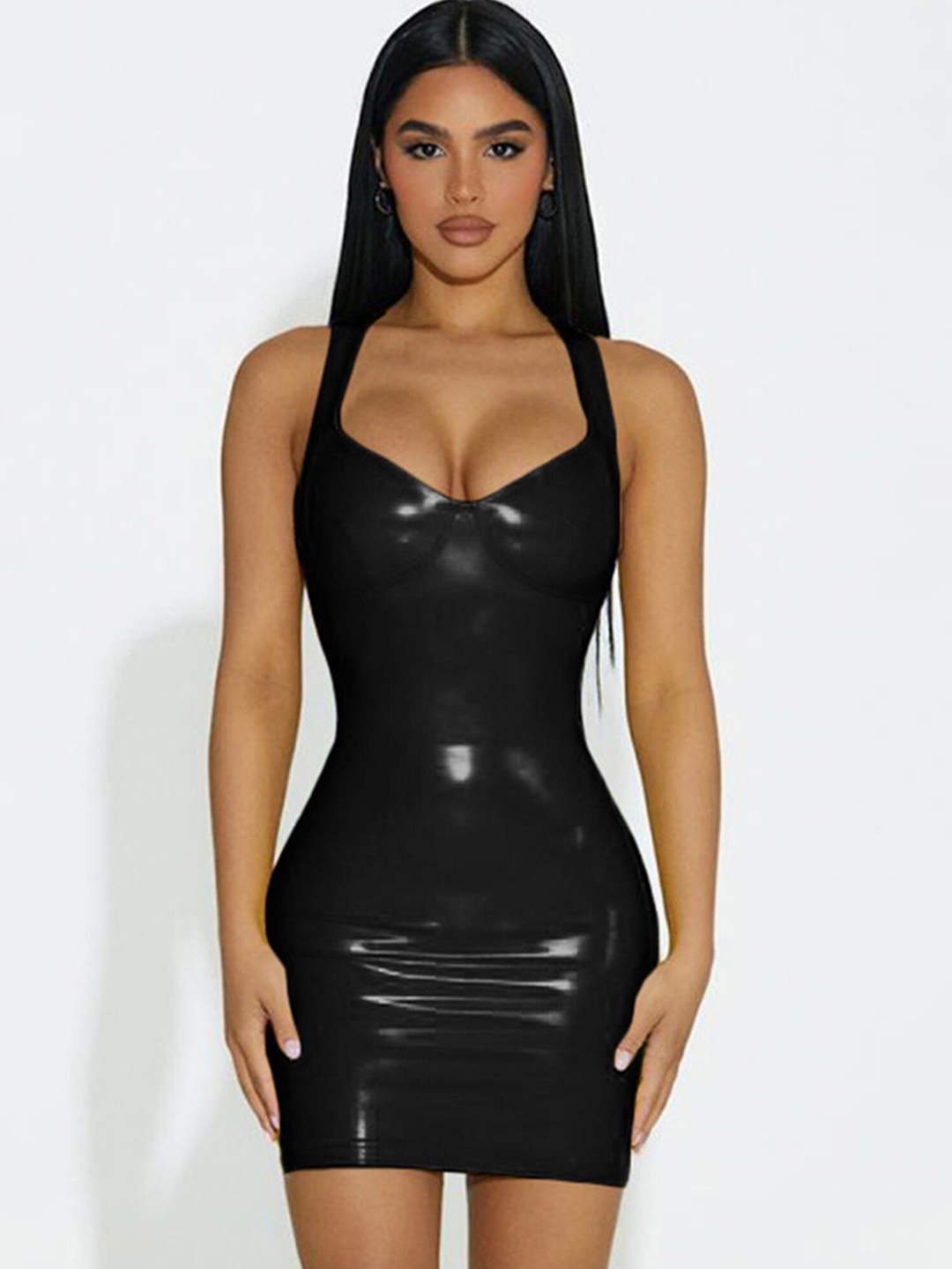

LULU & SKY Halter Neck Bodycon Dress, Black