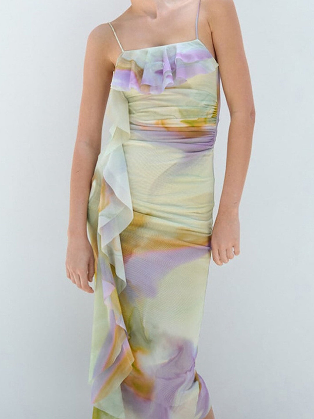 

LULU & SKY Abstract Printed A-Line Midi Dress, Green