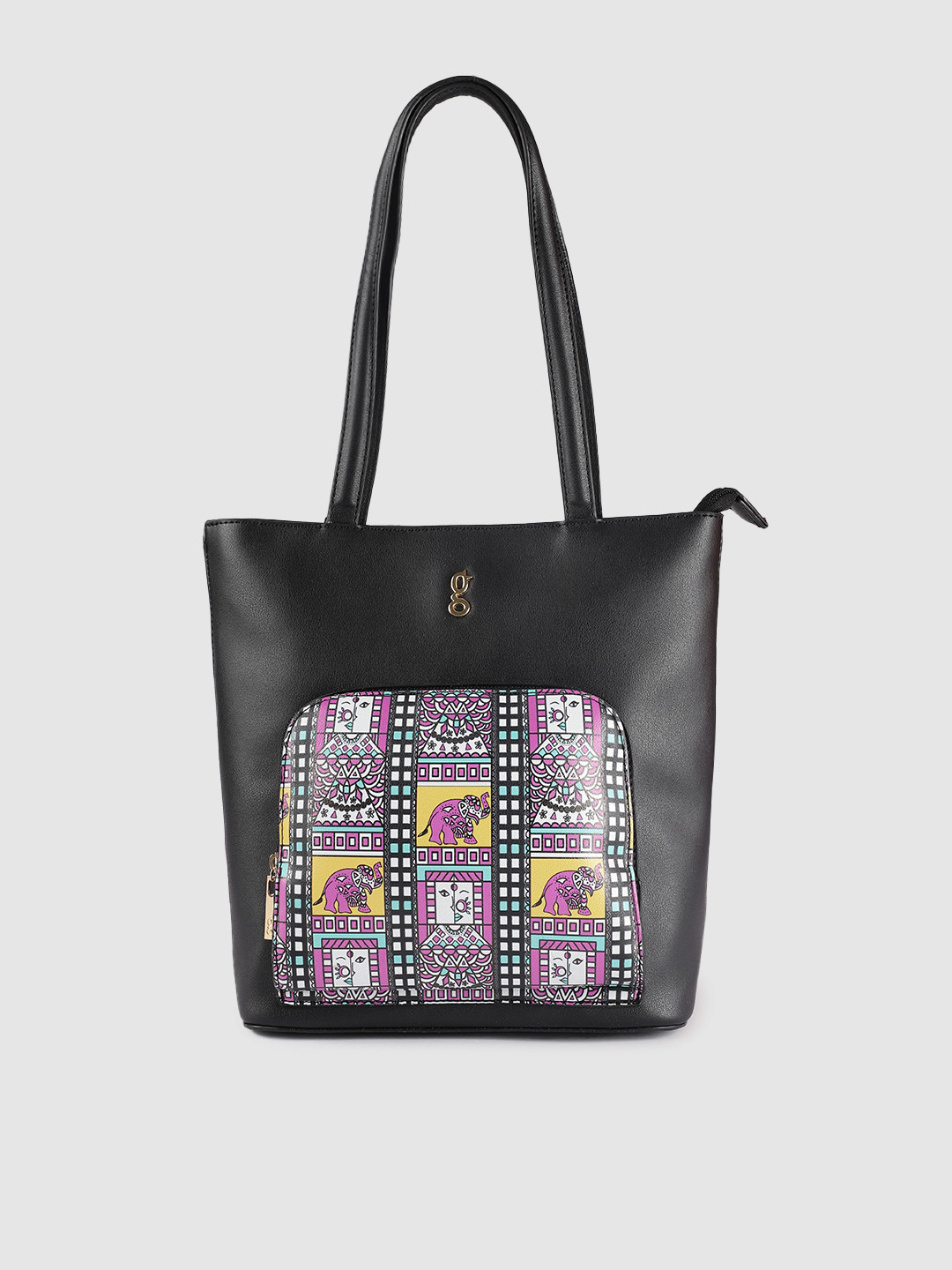 

Global Desi Black Printed Shoulder Bag