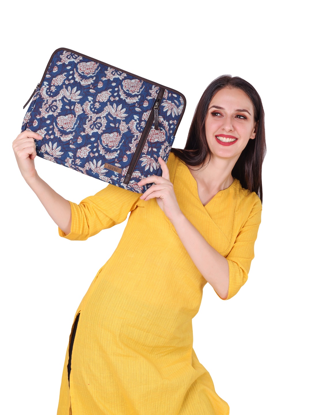 

NEPRI Unisex Ethnic Motifs Printed Laptop Sleeve Up to 16 inch, Blue