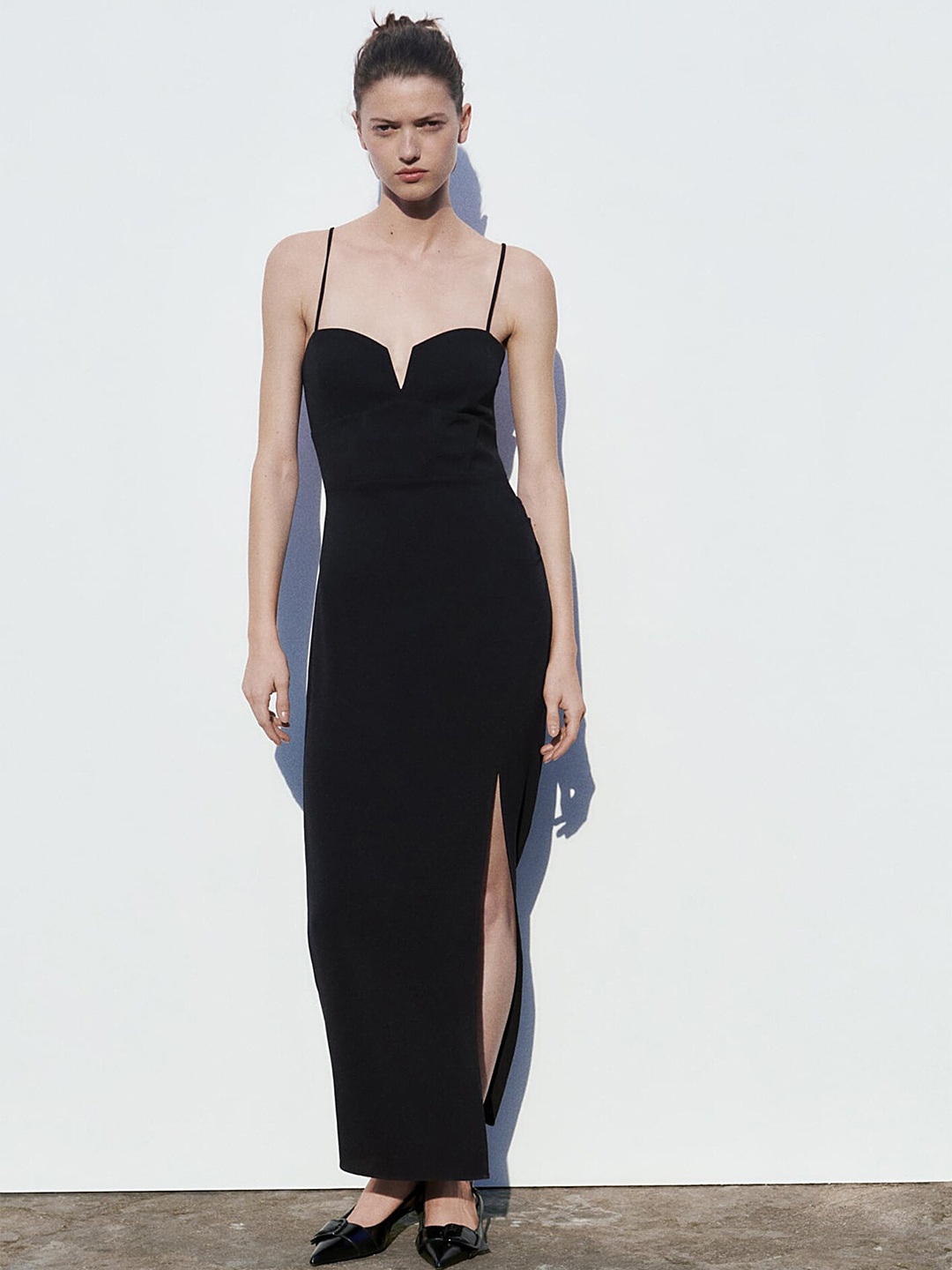 

LULU & SKY Shoulder Straps Maxi Dress, Black