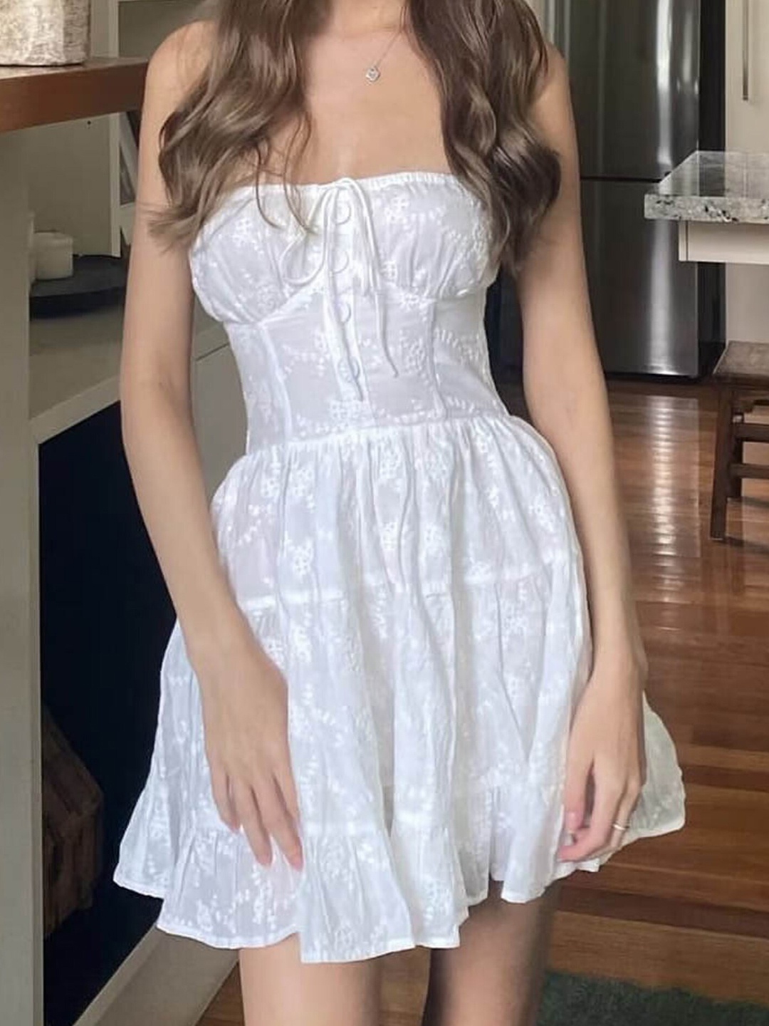 

LULU & SKY Off-Shoulder Fit & Flare Dress, White