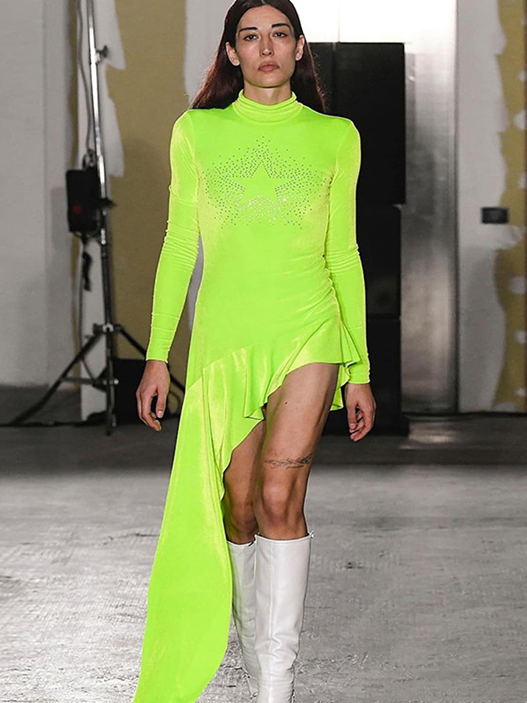

LULU & SKY High Neck Embellished Detail Sheath Mini Dress, Green
