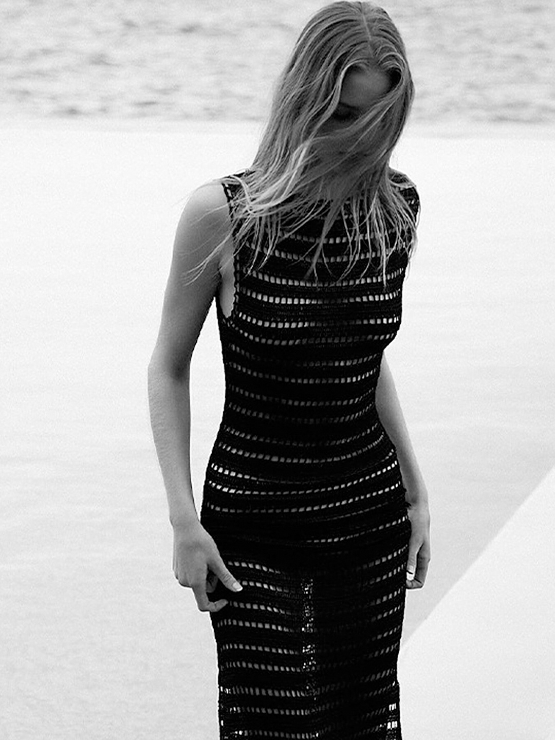 

LULU & SKY Self Design Bodycon Mini Dress, Black